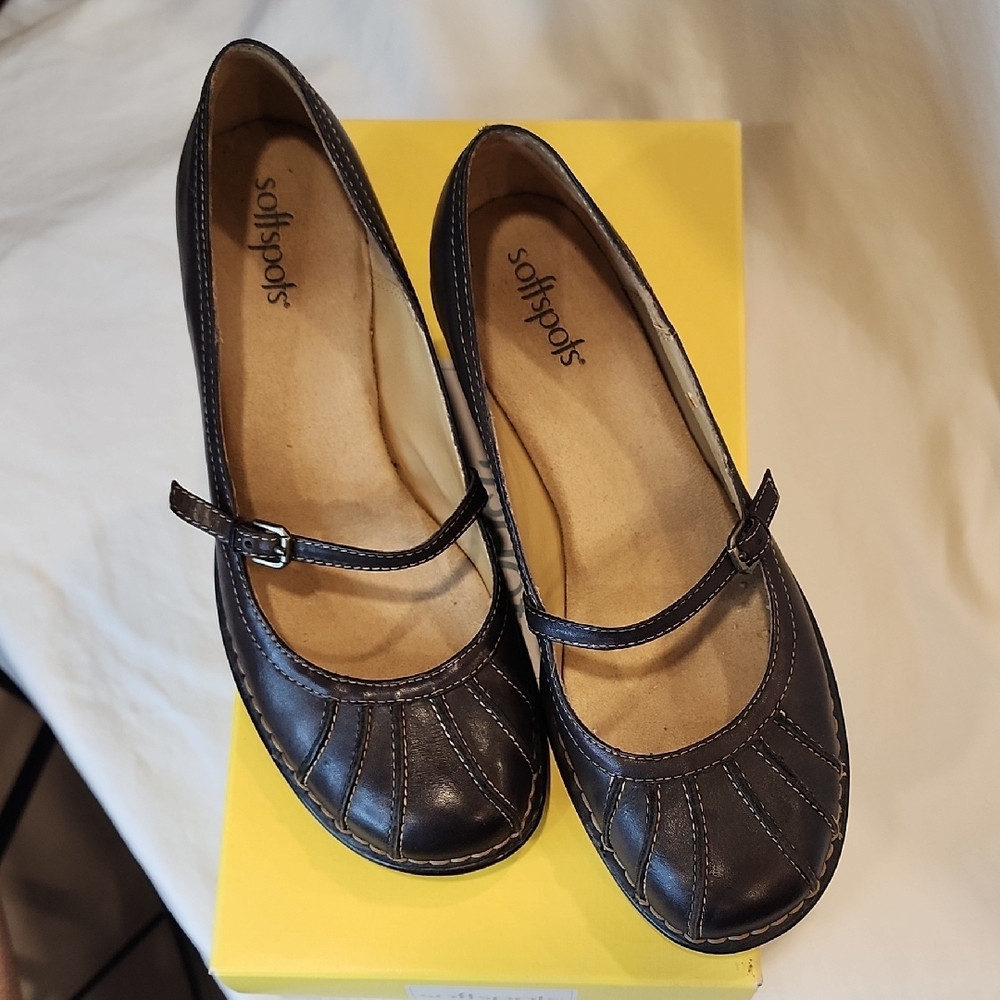 Softspots Dark Brown Mary Jane 2" Heel